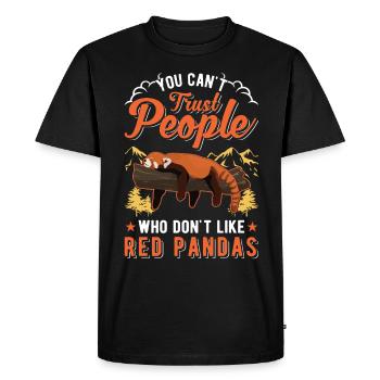 Red panda gift cat bear - Men's Premium Organic T-Shirt - black - Front - Nico (187cm)