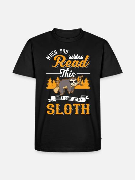 Sloth Gift Sloth - Men's Premium Organic T-Shirt - black