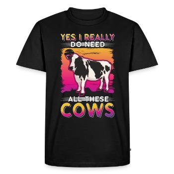Cow Cattle breeder Farmer Cows Farmer - Men's Premium Organic T-Shirt - black - Front - Nico (187cm)