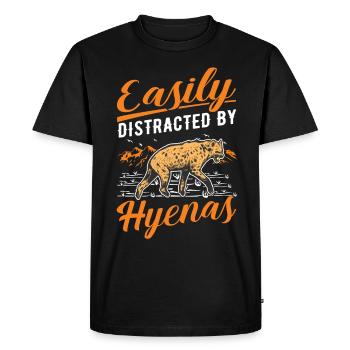 Facilement distrait par les hyènes Erdwolf Hyène - T-shirt Premium bio Homme - noir - Devant - Nico (187cm)