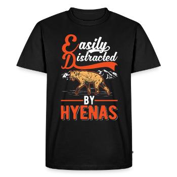 Facilement distrait par les hyènes Erdwolf Hyène - T-shirt Premium bio Homme - noir - Devant - Nico (187cm)