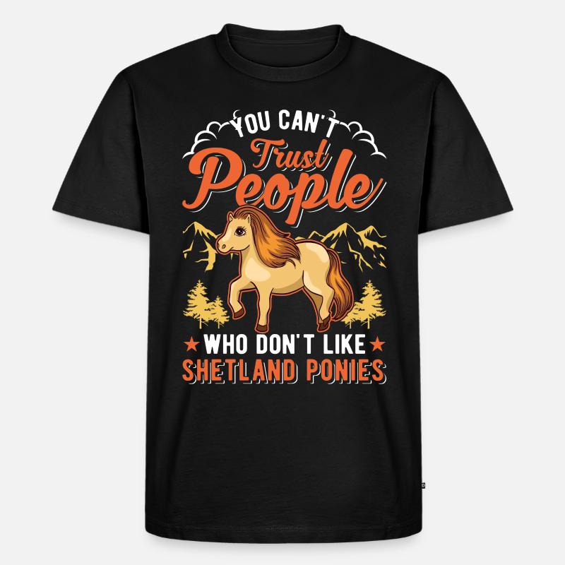 Shetland Pony Geschenk Shetty - Männer Premium Bio T-Shirt - Schwarz