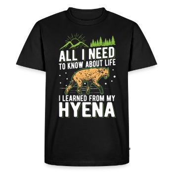 Hyène Cadeau Aardwolf Hyène - T-shirt Premium bio Homme - noir - Devant - Nico (187cm)