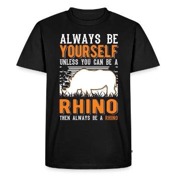 Rhinocéros Rhinocéros Rhinocéros - T-shirt Premium bio Homme - noir - Devant - Nico (187cm)
