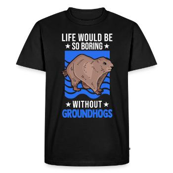 Marmotte Marmotte Marmotte de la forêt Marmotte - T-shirt Premium bio Homme - noir - Devant - Nico (187cm)