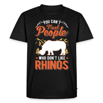 Rhinocéros Cadeau Rhino Rhinocéros - T-shirt Premium bio Homme - noir - Devant - Nico (187cm)