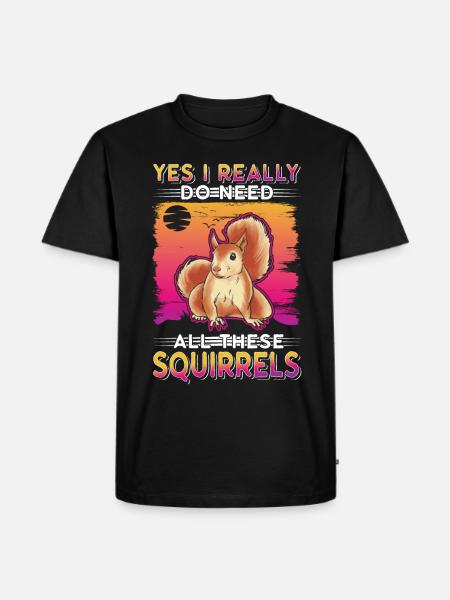 Eichhörnchen Geschenk Grauhörnchen Squirrel - Männer Premium Bio T-Shirt - Schwarz