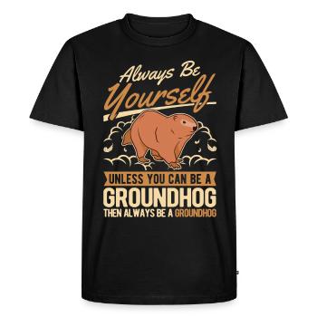 Marmotte Marmotte Marmotte de la forêt Marmotte - T-shirt Premium bio Homme - noir - Devant - Nico (187cm)