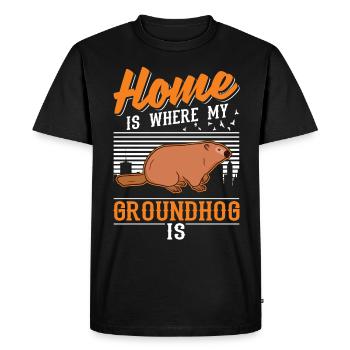 Groundhog Home Groundhog Day Marmot - Men's Premium Organic T-Shirt - black - Front - Nico (187cm)