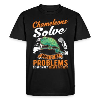 Caméléon Cadeau Caméléon - T-shirt Premium bio Homme - noir - Devant - Nico (187cm)