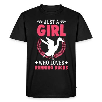 Running Girls Running Duck Bottle Duck - Men's Premium Organic T-Shirt - black - Front - Nico (187cm)