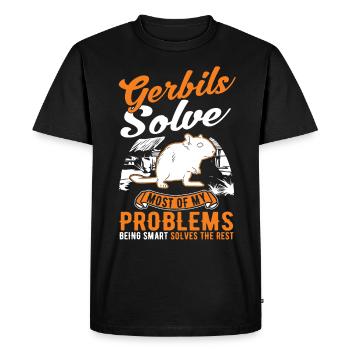Gerbille Cadeau Rat de course mongol Gerbille - T-shirt Premium bio Homme - noir - Devant - Nico (187cm)