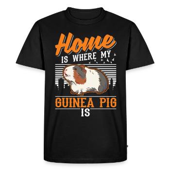 Cochons d’Inde à la maison Cochon d’Inde - T-shirt Premium bio Homme - noir - Devant - Nico (187cm)