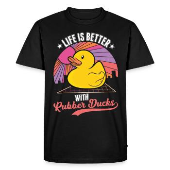 La vie est meilleure avec les canards en caoutchouc - T-shirt Premium bio Homme - noir - Devant - Nico (187cm)