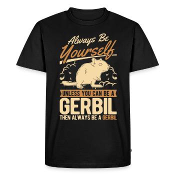Gerbil Gift Racing Rat Gerbil - Men's Premium Organic T-Shirt - black - Front - Nico (187cm)