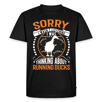 Indian Running Duck Gift Running Duck - Men's Premium Organic T-Shirt - black - Front - Nico (187cm)