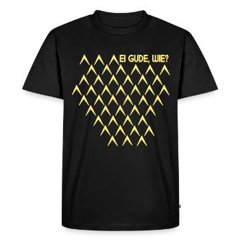 Egg gude as ribbed Abbelwoiglas pattern Cider - Men's Premium Organic T-Shirt - black - Front - Nico (187cm)