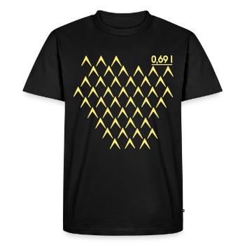 Frankfurt 069 Ribbed Abbelwoiglas pattern Äppler - Men's Premium Organic T-Shirt - black - Front - Nico (187cm)