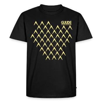 Guude Ribbed Abbelwoiglas pattern Cider Bembel - Men's Premium Organic T-Shirt - black - Front - Nico (187cm)