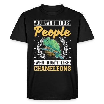 Chameleon Gift Chameleon - Men's Premium Organic T-Shirt - black - Front - Nico (187cm)