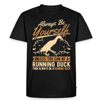 Indian Running Duck Gift Running Duck - Men's Premium Organic T-Shirt - black - Front - Nico (187cm)