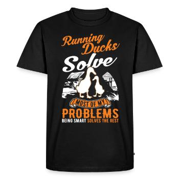 Indian Runner Duck Gift Running Duck - Men's Premium Organic T-Shirt - black - Front - Nico (187cm)