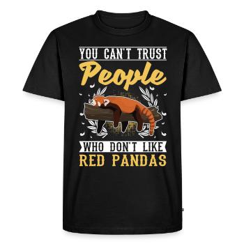 Red Panda Gift Cat Bear - Men's Premium Organic T-Shirt - black - Front - Nico (187cm)