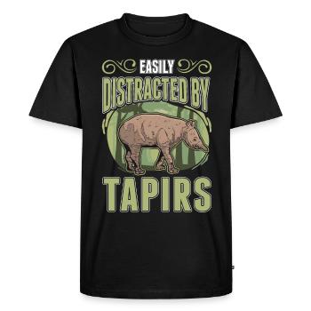 Facilement distrait par les tapirs - T-shirt Premium bio Homme - noir - Devant - Nico (187cm)