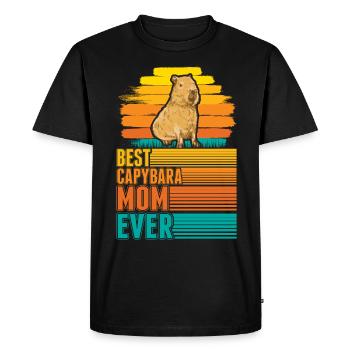 Best Capybara Mom Ever Wasserschwein Mama - Men's Premium Organic T-Shirt - black - Front - Nico (187cm)