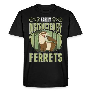 Easily distracted by Foxes Fuchs - Men's Premium Organic T-Shirt - black - Front - Nico (187cm)