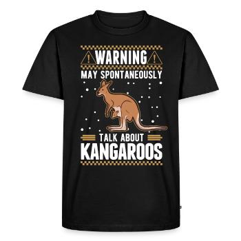 Kangaroo Australia Australian Kangaroo - Men's Premium Organic T-Shirt - black - Front - Nico (187cm)