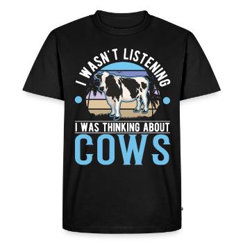 Vache Éleveur de bovins Vaches fermières - T-shirt Premium bio Homme - noir - Devant - Nico (187cm)