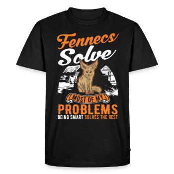 Fennec Gift Desert Fox Fennec - Men's Premium Organic T-Shirt - black - Front - Nico (187cm)
