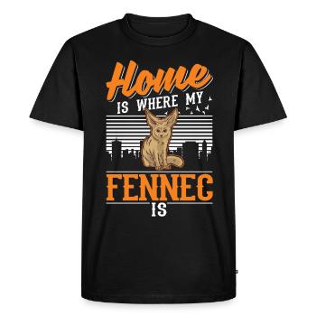 Home is where my fennec is - Men's Premium Organic T-Shirt - black - Front - Nico (187cm)