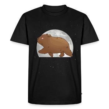 Wombat Moon - Men's Premium Organic T-Shirt - black - Front - Nico (187cm)