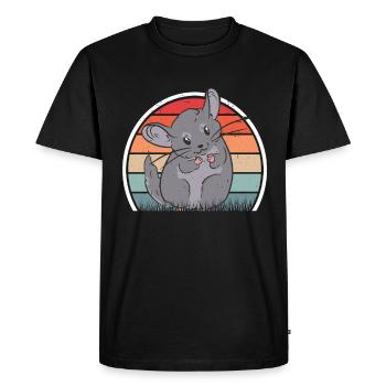 Chinchilla Retro Woolly Mouse Vintage - Men's Premium Organic T-Shirt - black - Front - Nico (187cm)