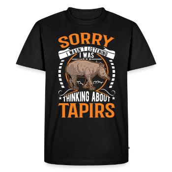 Tapir Cadeau Tapir des plaines Tapirdae Tapir - T-shirt Premium bio Homme - noir - Devant - Nico (187cm)