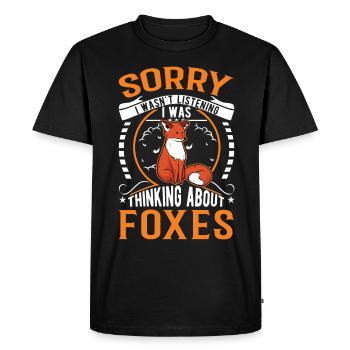 Fox Gift Red Fox - Men's Premium Organic T-Shirt - black - Front - Nico (187cm)