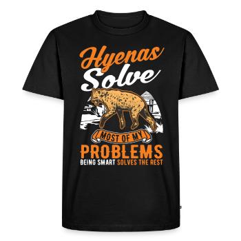Hyène Cadeau Aardwolf Hyène - T-shirt Premium bio Homme - noir - Devant - Nico (187cm)