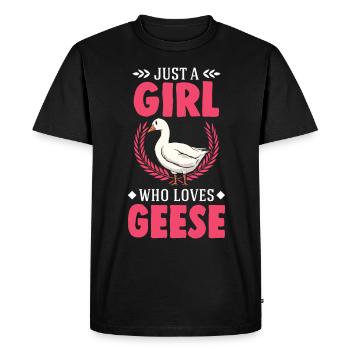 Geese Girls Goose Breeder Goose Goose - Men's Premium Organic T-Shirt - black - Front - Nico (187cm)