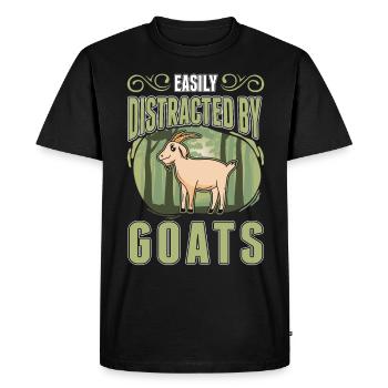 Facilement distrait par les chèvres Ziegenwirt Goat - T-shirt Premium bio Homme - noir - Devant - Nico (187cm)
