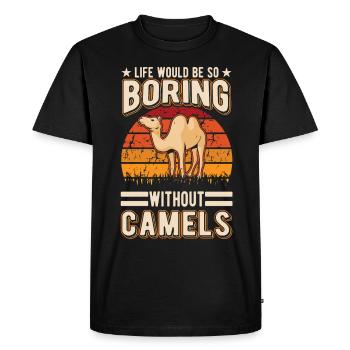Camel Gift Dromedary Camel Big Camel - Men's Premium Organic T-Shirt - black - Front - Nico (187cm)