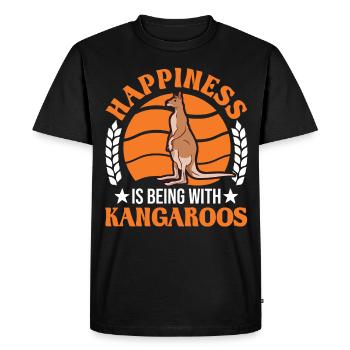Kangaroo Luck Australian Kangaroo - Men's Premium Organic T-Shirt - black - Front - Nico (187cm)