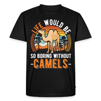 Camel Gift Dromedary Camel Big Camel - Men's Premium Organic T-Shirt - black - Front - Nico (187cm)