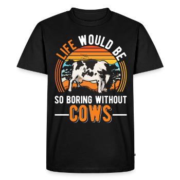 Cow Cattle breeder Farmer Cows - Men's Premium Organic T-Shirt - black - Front - Nico (187cm)
