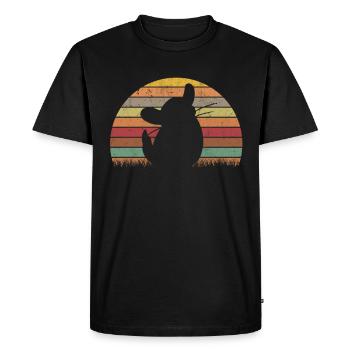 Chinchilla Retro Woolly Mouse Vintage - Men's Premium Organic T-Shirt - black - Front - Nico (187cm)
