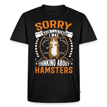 Hamster Hamster Wheel Golden Hamster Hamster - Men's Premium Organic T-Shirt - black - Front - Nico (187cm)
