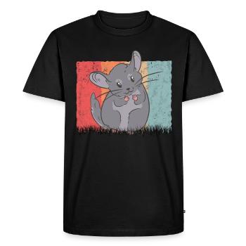 Chinchilla Retro Woolly Mouse Vintage - Men's Premium Organic T-Shirt - black - Front - Nico (187cm)