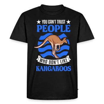 Kangaroo Australia Australian Kangaroo - Men's Premium Organic T-Shirt - black - Front - Nico (187cm)