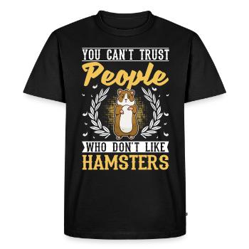 Hamster Hamster Wheel Golden Hamster Hamster - Men's Premium Organic T-Shirt - black - Front - Nico (187cm)